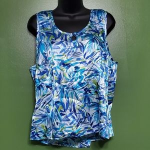 🚨3/$25🚨 Cacique Floral Blue Blouse Sz 14/16